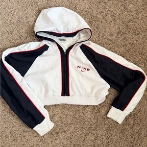 Nike Women's White and Black Raincoat